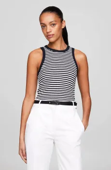 Женская майка в полоску SLIM 5X2 RIB STP TANK TOP NS Разноцветный L Tommy Hilfiger WW0WW41994