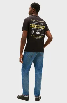 Мужская черная футболка SERVICE STATION TEE Черный S Tommy Hilfiger MW0MW41460