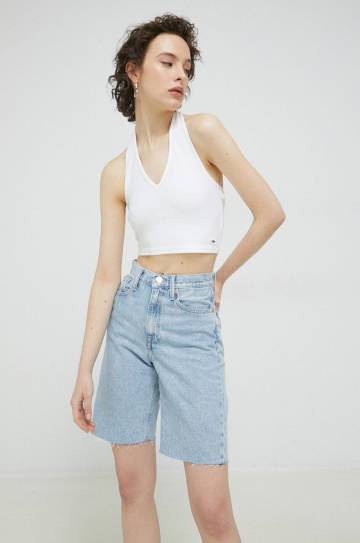 Топ Tommy Jeans женский цвет белый Топ Tommy Jeans женский цвет белый