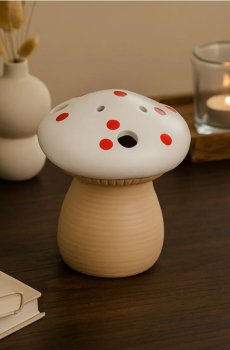 Керамічна LED настільна лампа у формі гриба - різнобарвний