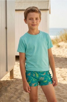 Плавальні шорти з динозаврами та 3D-елементами - бірюзовий