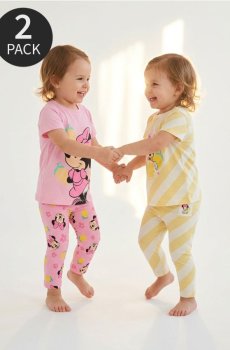 Бавовняні футболки з принтом 2 шт Minnie Mouse - кремовий