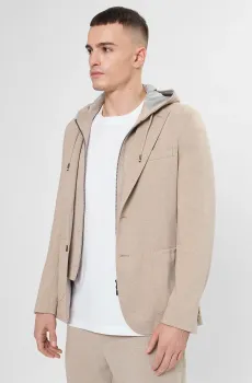 Мужской бежевый блейзер Бежевый 48 BOSS 50562499;252