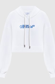 Белые укороченные худи Cloudy Arrow