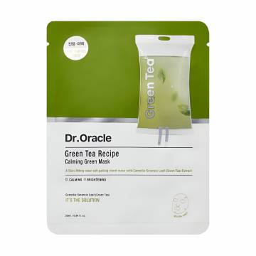 Тканевая успокаивающая маска для лица Dr. Oracle Green Tea Recipe Calming Green Mask с экстрактом зеленого чая, 25 мл Тканевая успокаивающая маска для лица Dr. Oracle Green Tea Recipe Calming Green Mask с экстрактом зеленого чая, 25 мл