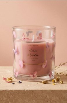 Ароматична свічка Flowers Meadow - пастельний рожевий