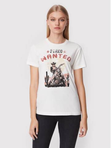 Pinko Футболка Tivoli 1 1G18BM Y7WQ Білий Regular Fit Pinko Футболка Tivoli 1 1G18BM Y7WQ Білий Regular Fit