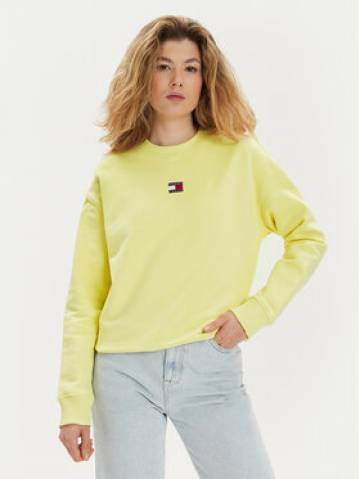 Tommy Jeans Світшот Badge DW0DW17325 Жовтий Regular Fit Tommy Jeans Світшот Badge DW0DW17325 Жовтий Regular Fit