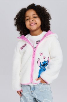 Куртка з екохутра тедді Stitch - кремовий