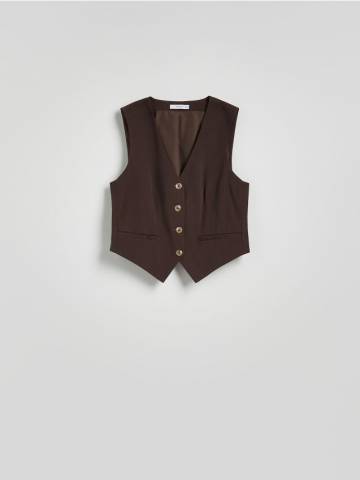 Reserved - LADIES` VEST - темно коричневий - 0977P-89X Reserved - LADIES` VEST - темно коричневий - 0977P-89X