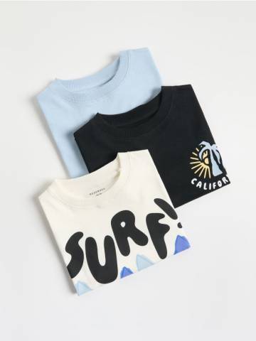 Reserved - Бавовняна футболка, набір з 3 - білий - 060CJ-00X