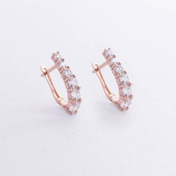 Золотые серьги с фианитами с08909 Золотые серьги с фианитами с08909