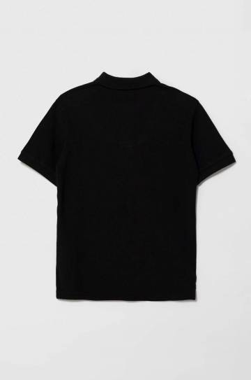 Детское хлопковое поло United Colors of Benetton цвет чёрный однотонный Детское хлопковое поло United Colors of Benetton цвет чёрный однотонный