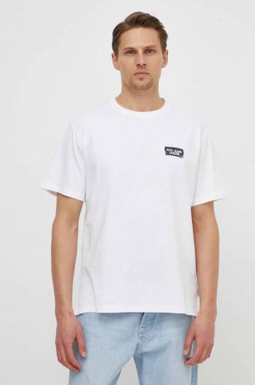 Хлопковая футболка Pepe Jeans CORBUS мужская цвет бежевый с принтом PM509377 Хлопковая футболка Pepe Jeans CORBUS мужская цвет бежевый с принтом PM509377