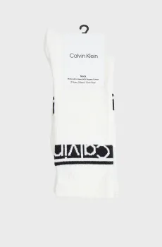 Мужские белые носки (2 пары) LOGO STRIPE Белый ONESIZE Calvin Klein 701238808