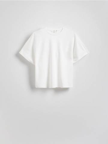 Reserved - LADIES` T-SHIRT - білий - 9955B-00X Reserved - LADIES` T-SHIRT - білий - 9955B-00X