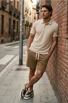 Трикотажні шорти - золотисто-коричневий