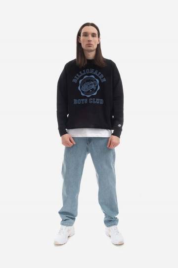 Хлопковая кофта Billionaire Boys Club мужская цвет чёрный с принтом B22423-BLACK Хлопковая кофта Billionaire Boys Club мужская цвет чёрный с принтом B22423-BLACK