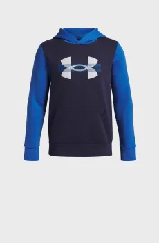 Детское темно-синее худи UA Rival Flc Cblck Grphc HD Синий 8 Under Armour 6004994-402