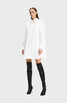 Женское белое платье PEARL EMBELLISHED TUNIC Белый 46 Karl Lagerfeld 246W1602