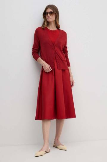 Шерстяной кардиган Tommy Hilfiger цвет бордовый лёгкий WW0WW42140 Шерстяной кардиган Tommy Hilfiger цвет бордовый лёгкий WW0WW42140