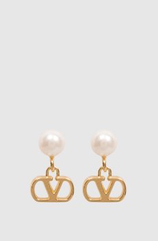 Золотые серьги с логотипом VLogo