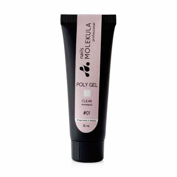 Полигель для ногтей Nails Molekula Professional Poly Gel 01 Clear, 15 мл Полигель для ногтей Nails Molekula Professional Poly Gel 01 Clear, 15 мл