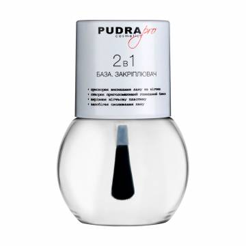 База и закрепитель лака для ногтей Pudra Cosmetics Pro 2 в 1, 13 г База и закрепитель лака для ногтей Pudra Cosmetics Pro 2 в 1, 13 г