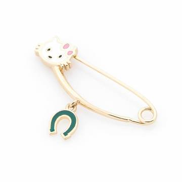 Золотая булавка "Hello Kitty и подкова" зак00256 Золотая булавка "Hello Kitty и подкова" зак00256