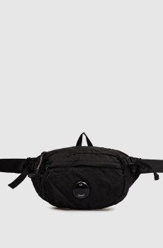Черная поясная сумка с патчем логотипа