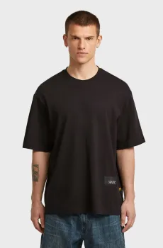 Мужская черная футболка Badge Черный S G-Star RAW D26855,C336