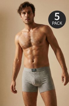 Бавовняні боксерки, набір з 5 штук - сірий