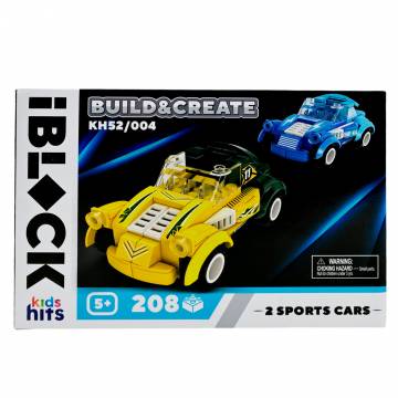 Конструктор IBLOCK Kids hits Дві спортивні машини 208 деталей (KH52/004) Конструктор IBLOCK Kids hits Дві спортивні машини 208 деталей (KH52/004)