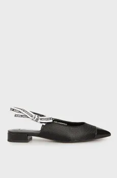 Женские черные слингбэки KERRIE Ribbed Sling Черный 40 Karl Lagerfeld KL40152