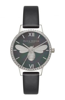 Olivia Burton Women Brass Embellished Leather Straps Analogue Watch OB16BB13