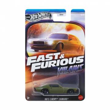 Тематический автомобиль Hot Wheels Fast & Furious 1973 Chevy Camaro, оливковый, от 3 лет, 11*11*3.5 см (HNR88)
