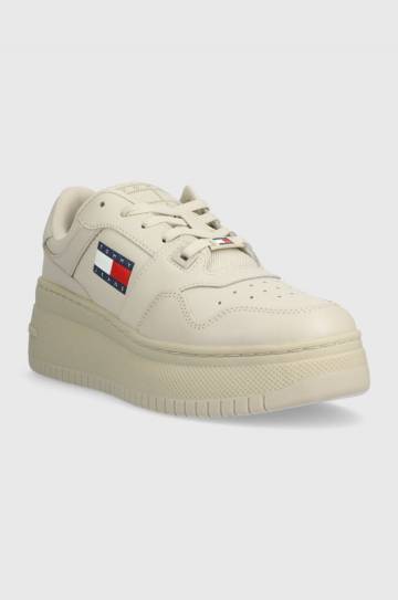 Кроссовки Tommy Jeans TJW RETRO BASKET FLATFORM ESS цвет бежевый EN0EN02506 Кроссовки Tommy Jeans TJW RETRO BASKET FLATFORM ESS цвет бежевый EN0EN02506