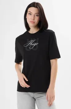 Женская черная футболка Черный XS HUGO 50566678;001