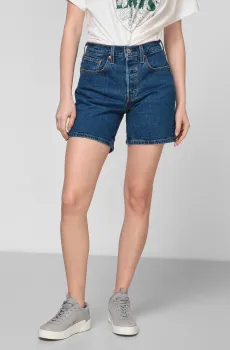 Женские синие джинсовые шорты 501® MID THIGH Синий 28 Levi’s® 85833;0007