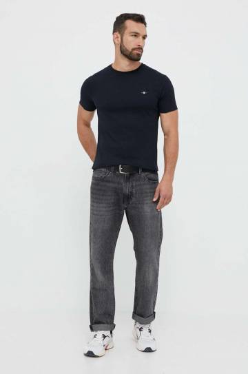 Хлопковая футболка Gant цвет чёрный однотонный Хлопковая футболка Gant цвет чёрный однотонный