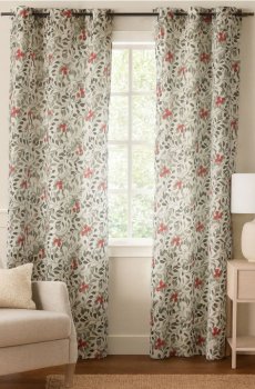Штора з квітковим візерунком - зелений