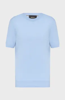 Мужской голубой шелковый джемпер Голубой XL BOSS 50555195;461