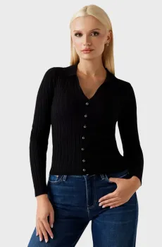 Женский черный пуловер Черный L Guess W5BR51.Z2YK2;JBLK