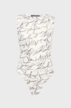 Женское белое боди с узором Белый S Karl Lagerfeld A3W17010