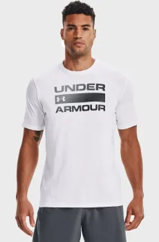 Мужская белая футболка UA TEAM ISSUE WORDMARK SS Белый L Under Armour 1329582-100