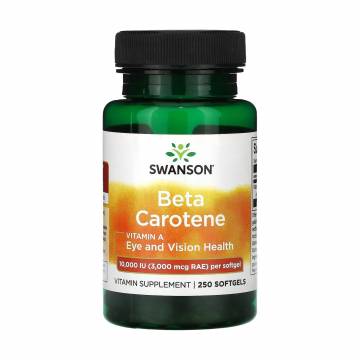 Бета-каротин Витамин А Swanson Beta Carotene Vitamin A, 10000 МЕ, 250 гелевых капсул Бета-каротин Витамин А Swanson Beta Carotene Vitamin A, 10000 МЕ, 250 гелевых капсул