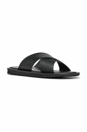 Кожаные шлепанцы Geox U ERICE мужские цвет чёрный U36GUB 00043 C9999 Кожаные шлепанцы Geox U ERICE мужские цвет чёрный U36GUB 00043 C9999