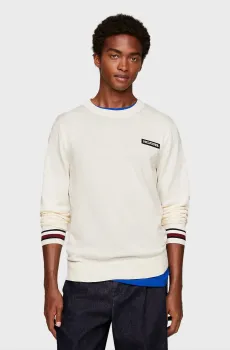 Мужской белый джемпер GLOBAL STRIPE CREW NK Белый S Tommy Hilfiger MW0MW33502