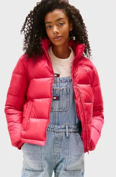 Женская малиновая куртка PCKBL HOOD ESS PUFFER EXT Малиновый XS Tommy Jeans DW0DW21619