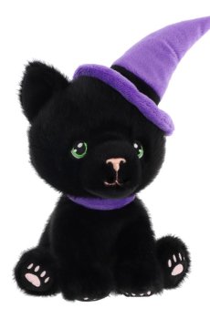 Мяка іграшка Keel toys Keeleco Halloween Чорна кішка у фіолетовому капелюсі 15 см (EH3878/2)